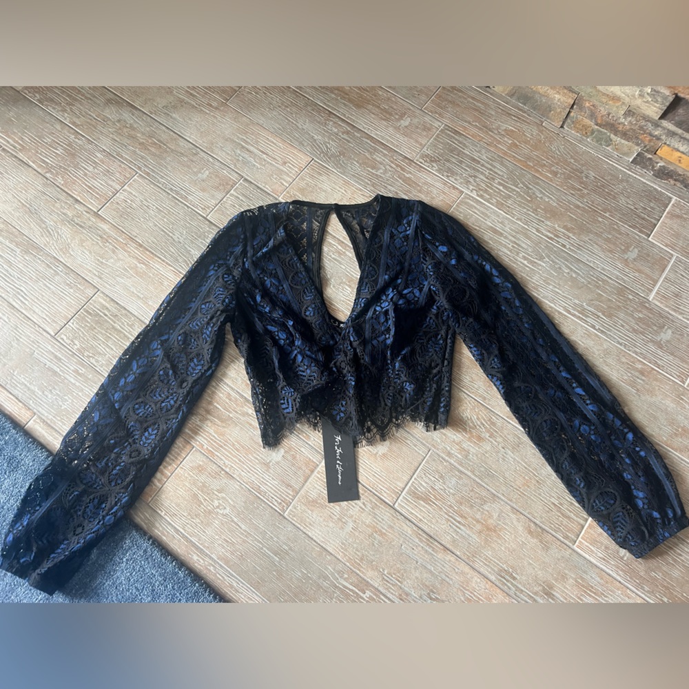 For love & lemons lace navy top